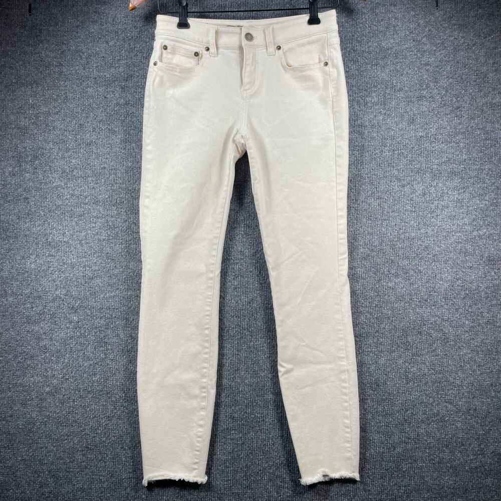 Vineyard Vines Pants Women's 2 White Raw Hem Tapered Leg Casual Streetwear
